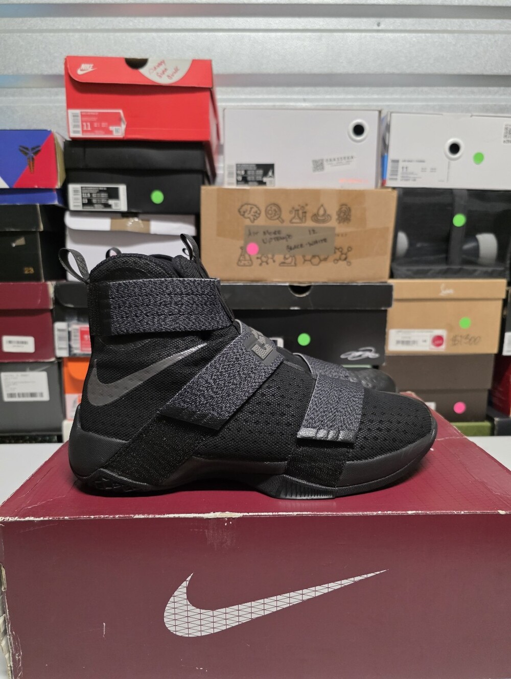 Nike Zoom LeBron Soldier 10 'Black-Gum-Black-out' Sz 11